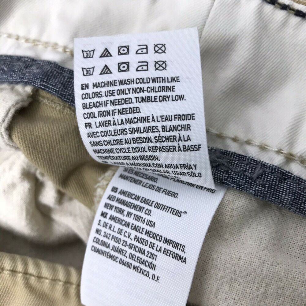 American Eagle Khaki Pants Mens‎  26 x 27 Tan Original Straight Uniform School - Picture 7 of 11